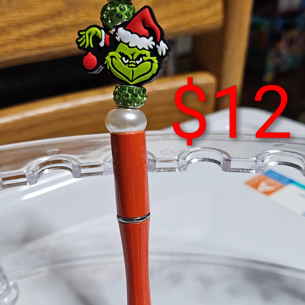 Red & Green Grinch-Themed Pen